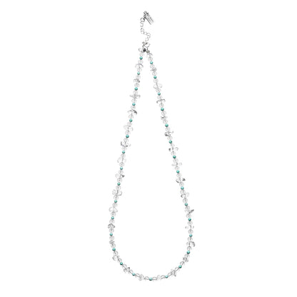 ZenWuxiang “Himalayan Crystal Series” Raw White Crystal Turquoise Clavicle Necklace