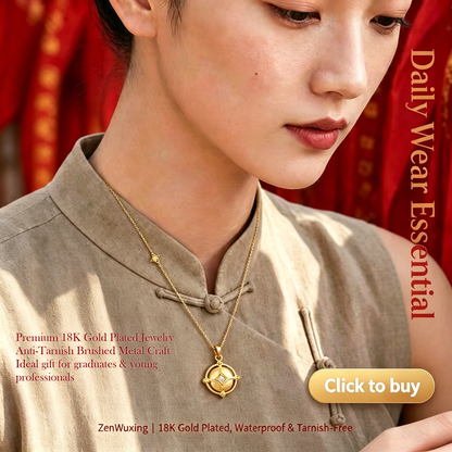 Wealth Coin Series | 18K Gold Plated Brushed Medallion Necklace