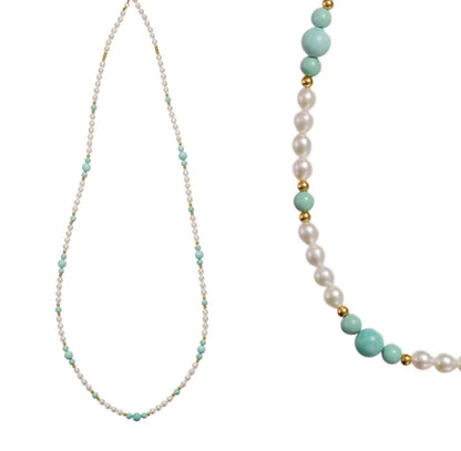 ZenWuxiang “Brilliant Pearl Series”Turquoise Clavicle Necklace