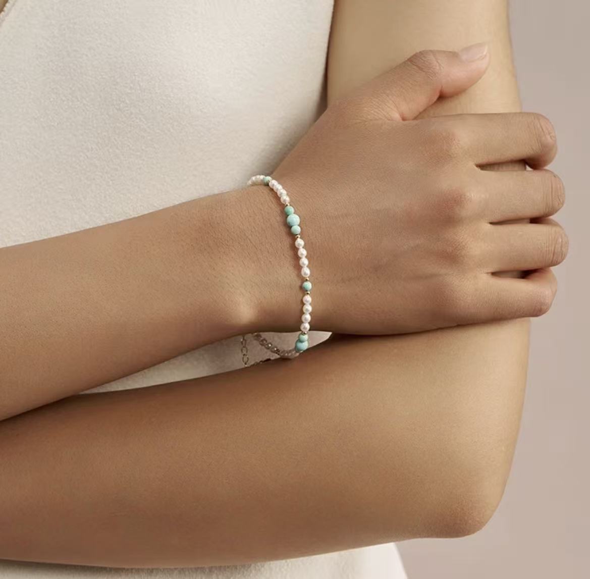 ZenWuxiang “Brilliant Pearl Series” Turquoise Bracelet