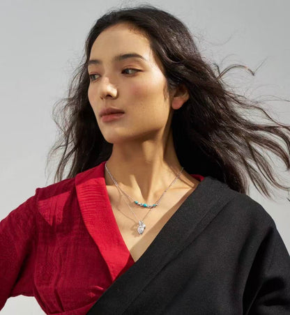 ZenWuxiang “Mountains Conch Series” Twin Drop Necklace