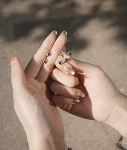 ZenWuxiang “Mandala Series” Curved Smile Stud Earrings