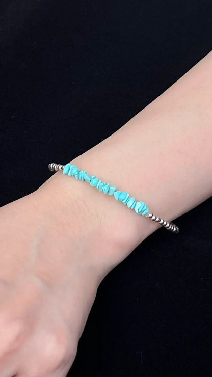 ZenWuxiang Natural Turquoise Silver Tibetan Bracelet