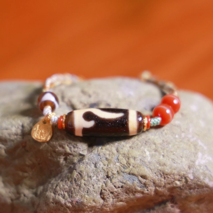 ZenWuxiang Ruyi Money Hook South Red Agate Braided Bracelet