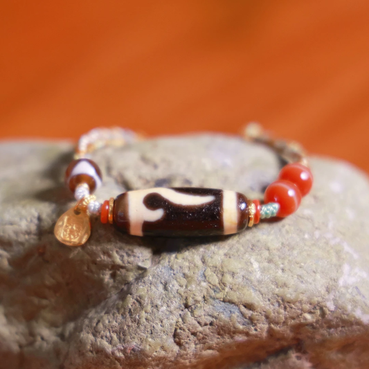 ZenWuxiang Ruyi Money Hook South Red Agate Braided Bracelet