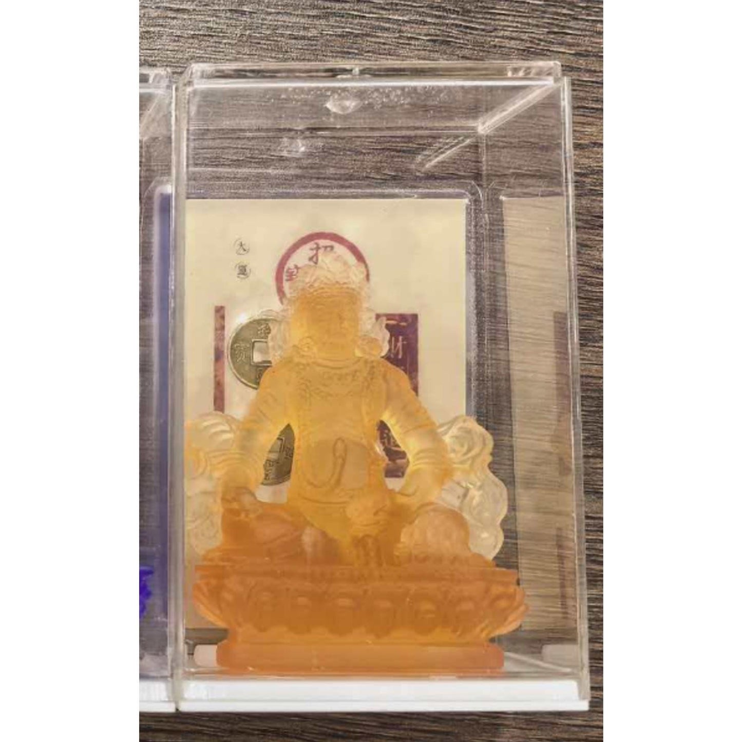 ZenWuxiang Liuli Glass Buddhist Statue | Green Tara, Medicine Buddha & Yellow Jambhala Sacred Altar Decor