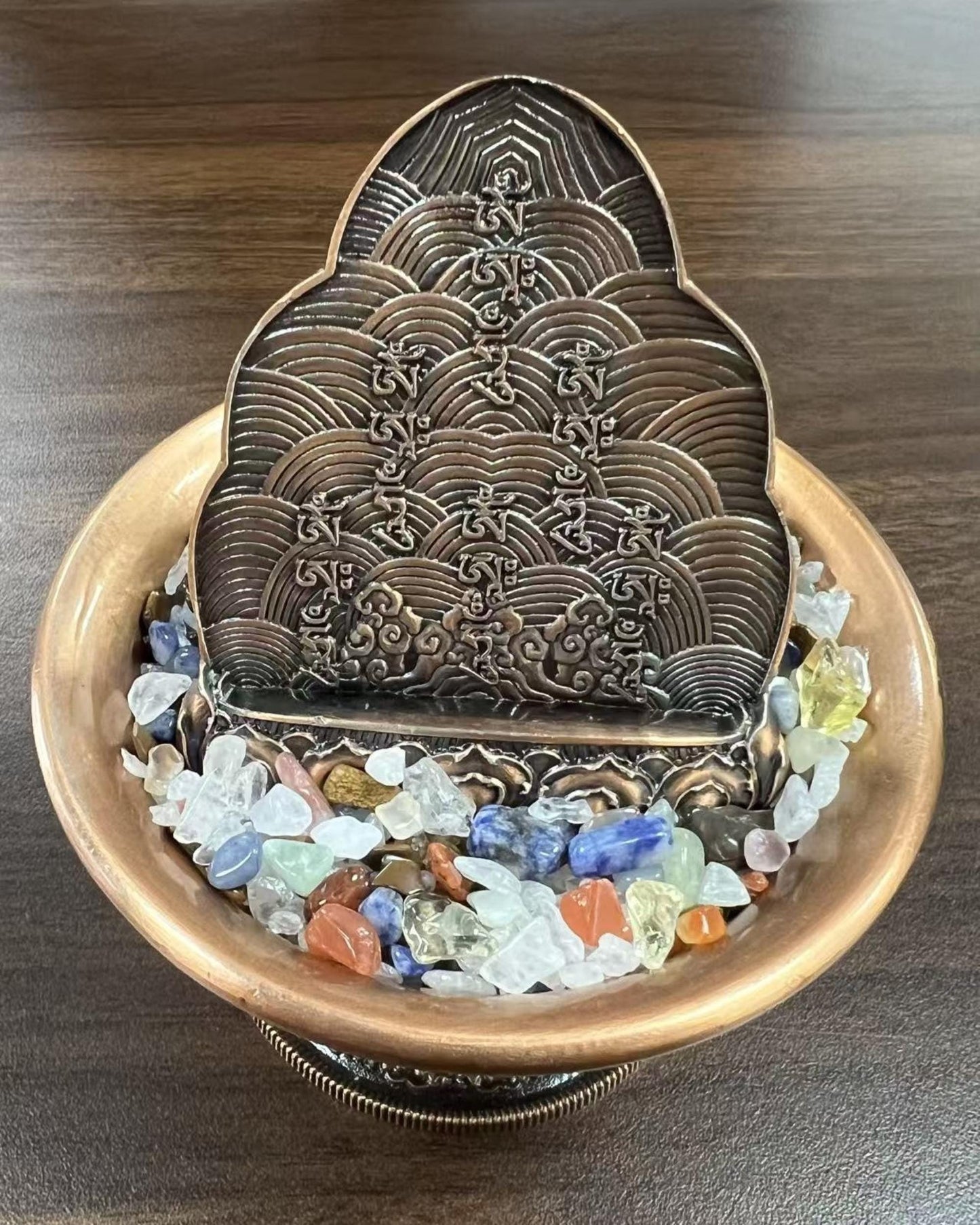 ZenWuxiang Six Roads Water Wealth God Solid Copper Desktop Sculpture | Handcrafted Tibetan Style Desk Decor