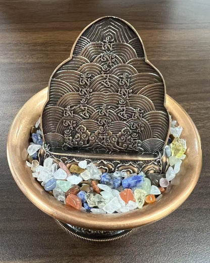 ZenWuxiang Six Roads Water Wealth God Solid Copper Desktop Sculpture | Handcrafted Tibetan Style Desk Decor