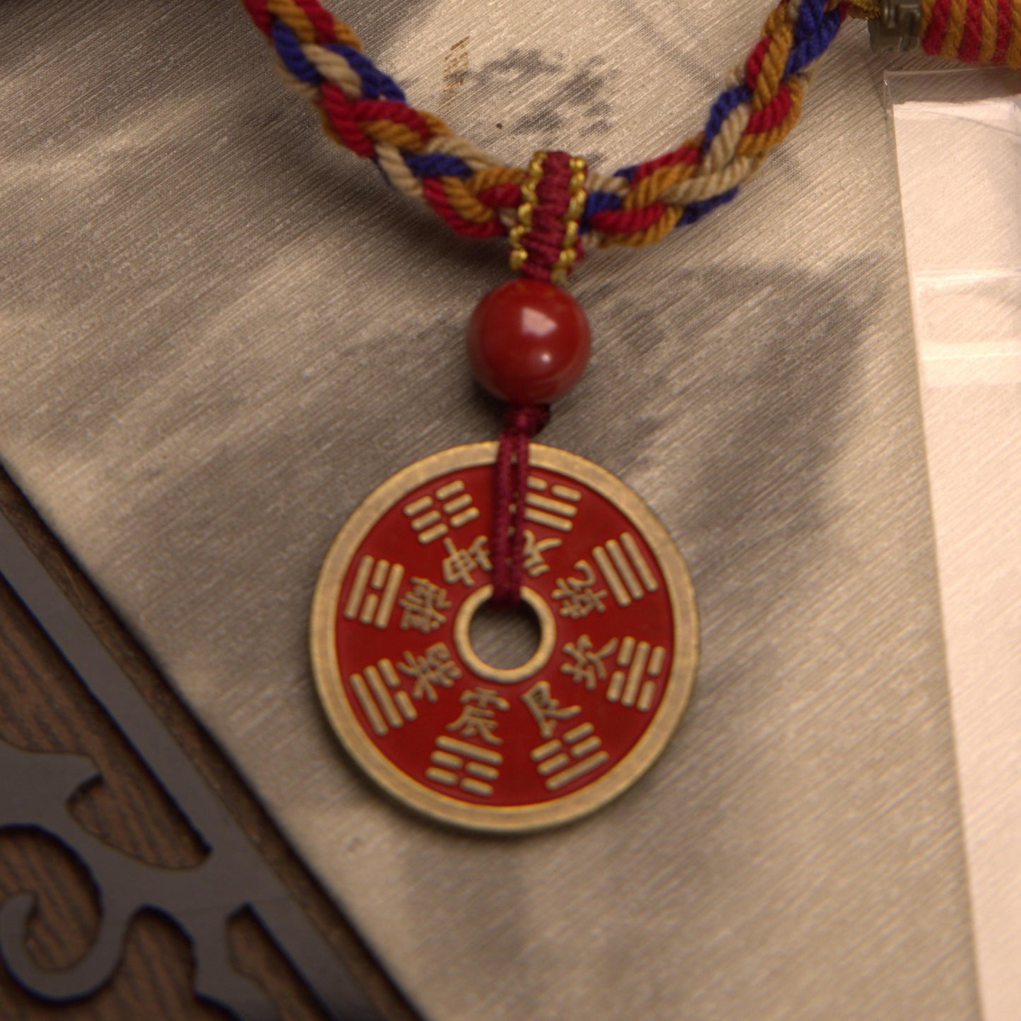 ZenWuxiang Solid Brass Coin Keychain | Vintage Asian Talisman Antique Medallion Carved Charm Key Ring