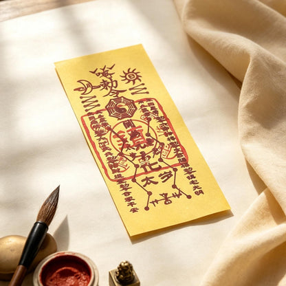 ZenWuxiang Taoist Tai Sui Paper Talisman Card | Chinese Feng Shui Calligraphy Amulet | Wallet & Phone Case Protection