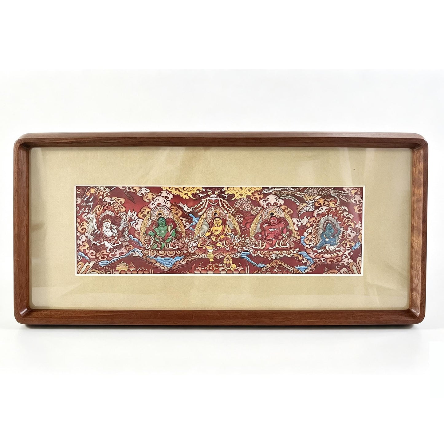 ZenWuxiang 5 Wealth Deities Solid Wood Desk Sculpture | Premium Zen Office Decor & Housewarming Gift