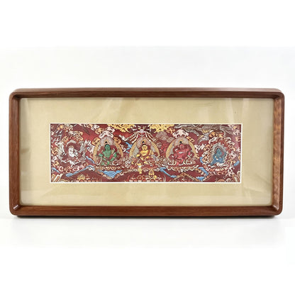 ZenWuxiang 5 Wealth Deities Solid Wood Desk Sculpture | Premium Zen Office Decor & Housewarming Gift