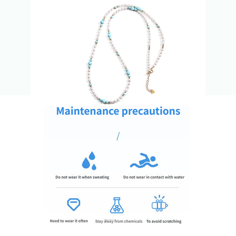 ZenWuxiang “Brilliant Pearl Series”Turquoise Clavicle Necklace