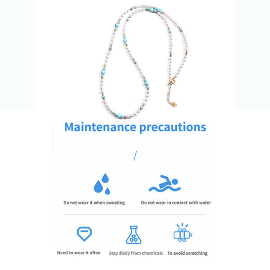 ZenWuxiang “Brilliant Pearl Series”Turquoise Clavicle Necklace