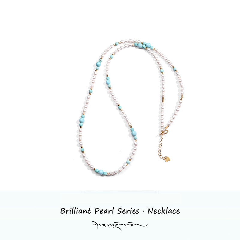 ZenWuxiang “Brilliant Pearl Series”Turquoise Clavicle Necklace