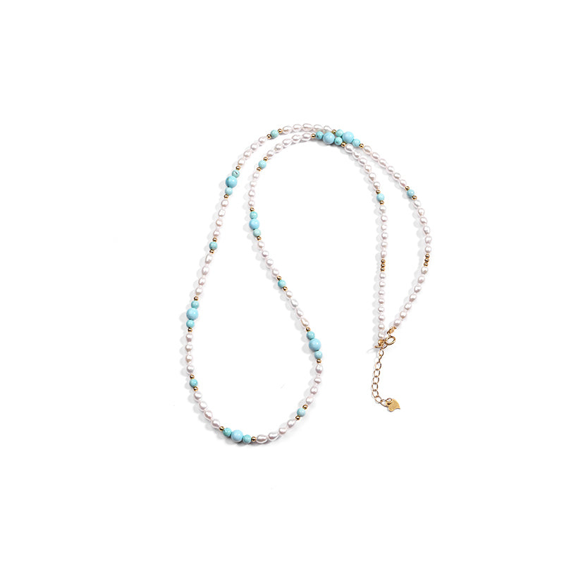 ZenWuxiang “Brilliant Pearl Series”Turquoise Clavicle Necklace