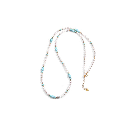 ZenWuxiang “Brilliant Pearl Series”Turquoise Clavicle Necklace